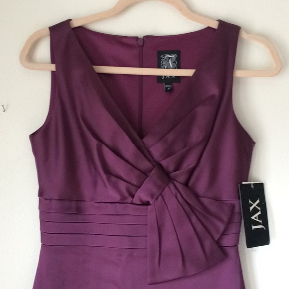🔥 JAX | Purple Satin Sheath Sleeveless Cocktail Dress 2 NWT - Picture 2 of 6